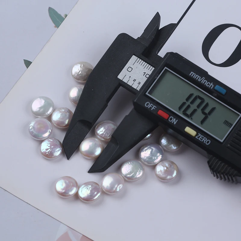 10-11mm  White Coin Shape Cultured Freshwater Pearl Baroque Loose Beads High Luster Flawless