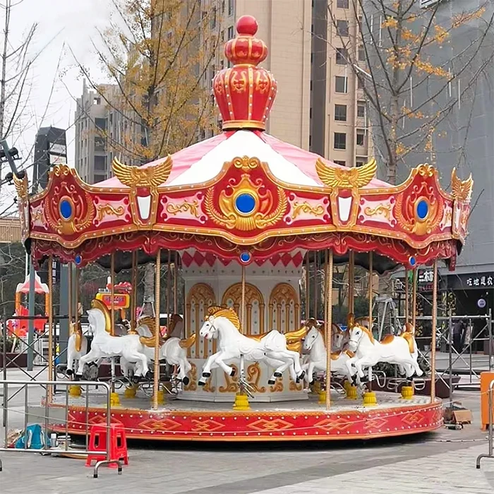 16 seats Large Carousel Horse Ride Amusement Park Equipment Merry go Round