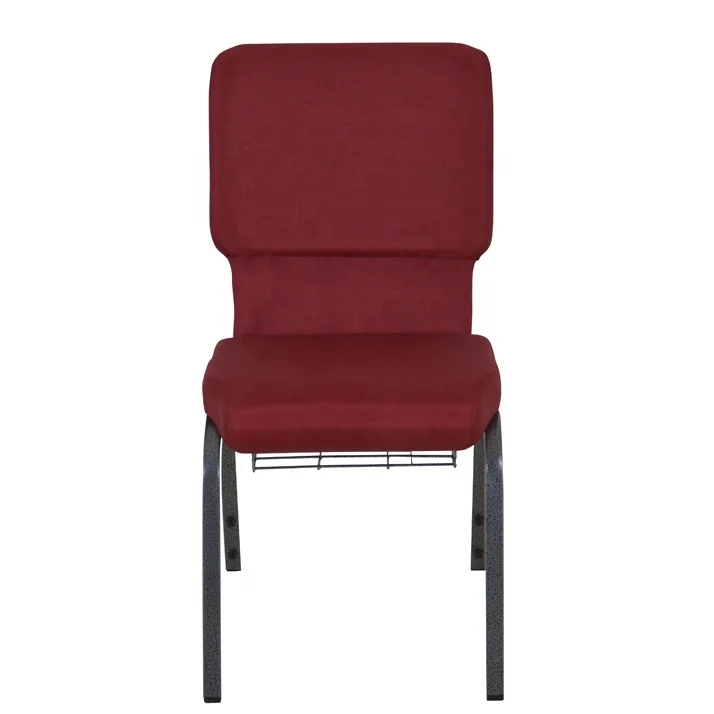 Verified suppliers with customization capability  Modern stack burgundy church chair with logo