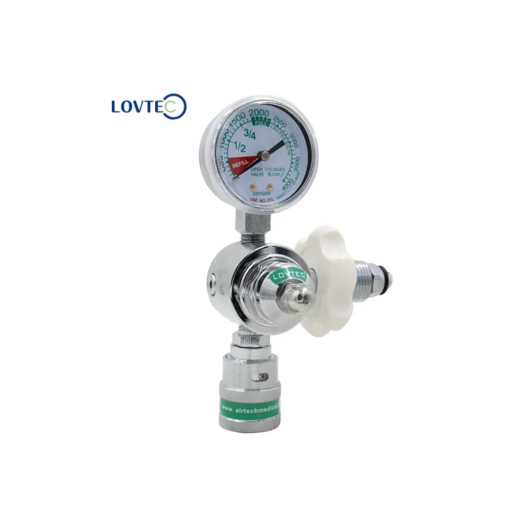 Стильный медицинский кислородный регулятор Lovtec CGA540/Редуктор давления с двойным манометром 2-15L