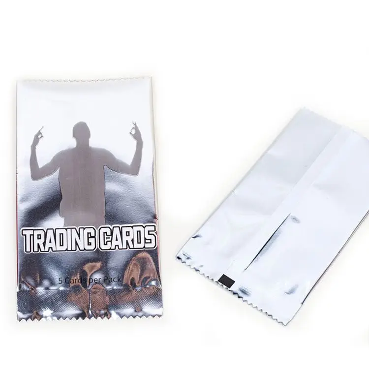 Customize magic playing cards packaging Aluminum Foil Recycle trading cards Bags for collectible game cards booster packs