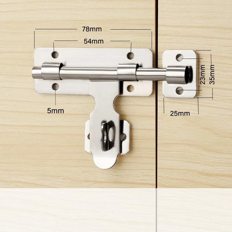 Customized Stainless steel security small large slide flush surface polished chrome brass barrel door bolt