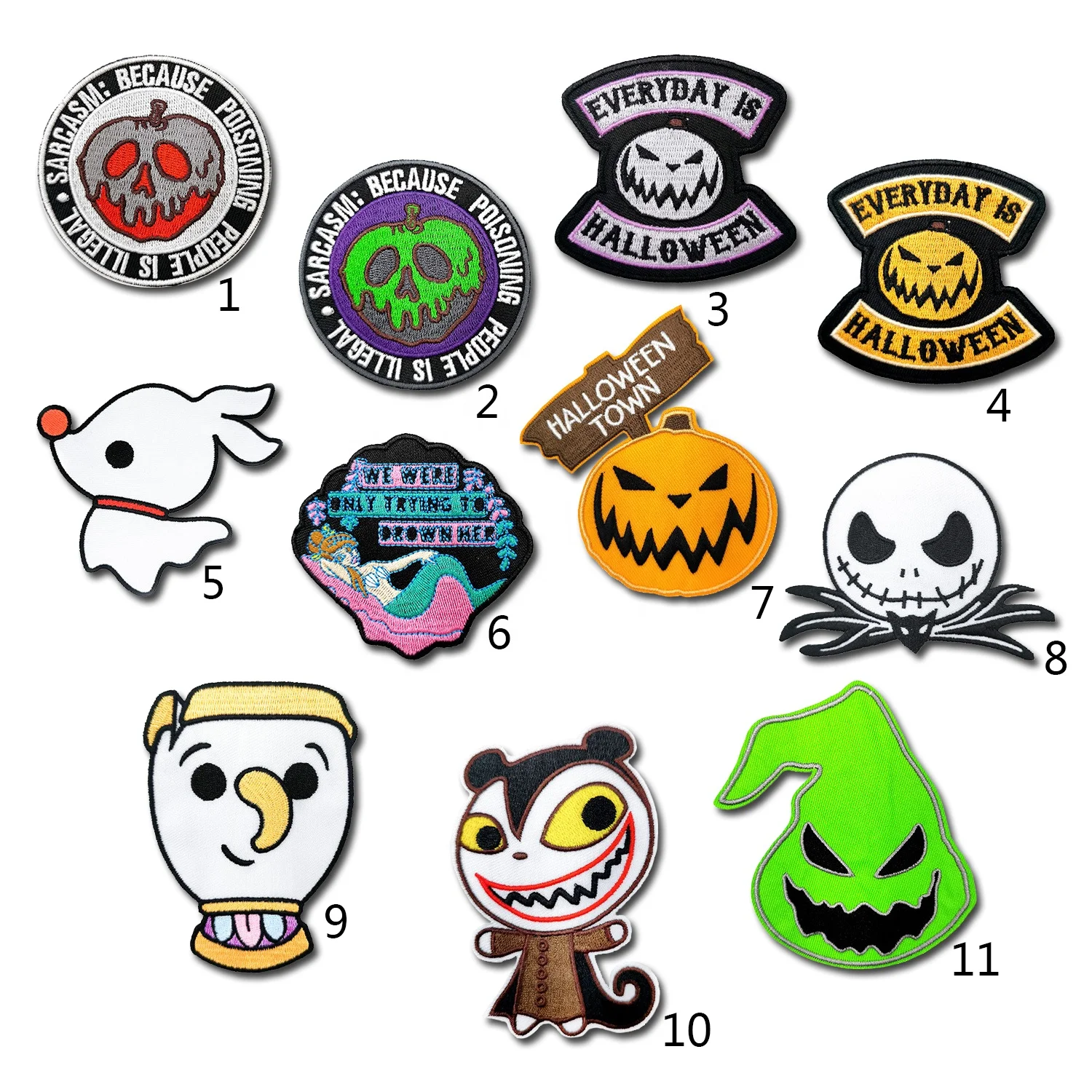 Spot Halloween cartoon embroidery cloth stickers Pumpkin head coat and hat embroidery badge Ghost costume accessories decorative