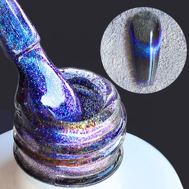 9D Cat Eye Gel Nail Polish Chameleon Wholesale Private Label 8g Magnetic Gel Auroras Snowlight Cat Eye Gel For Nail Design