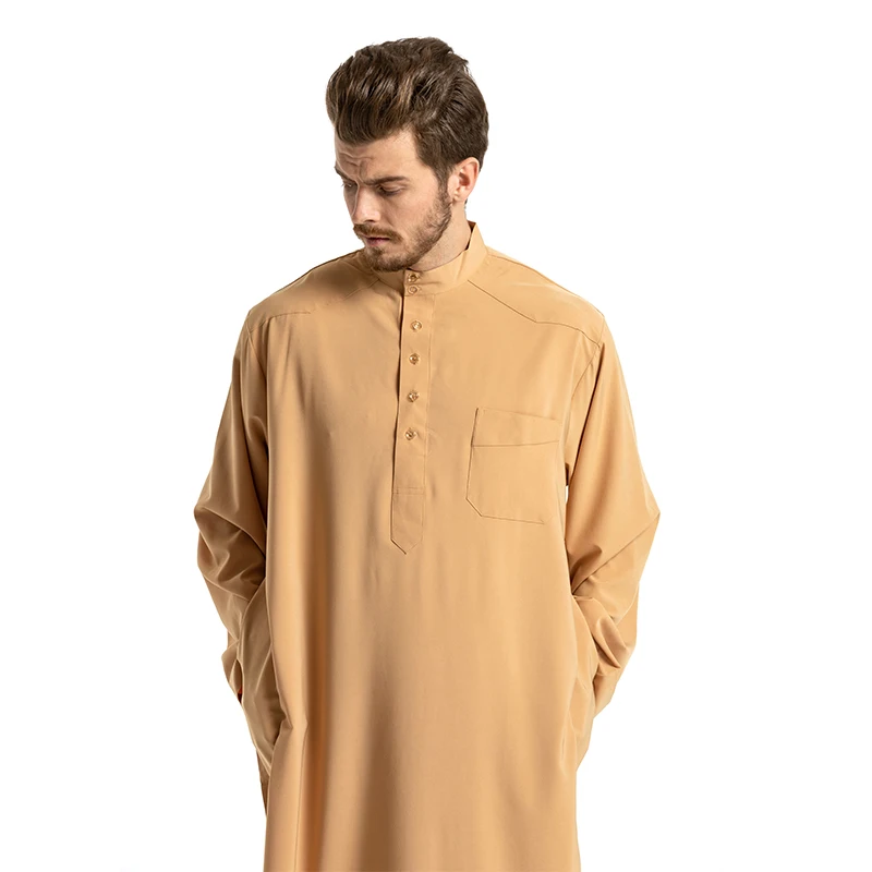 3001# Wholesale 2 pcs Arabic Kaftan Islamic Clothing Muslim Adult Men Abaya Dubai Jubba Thobe