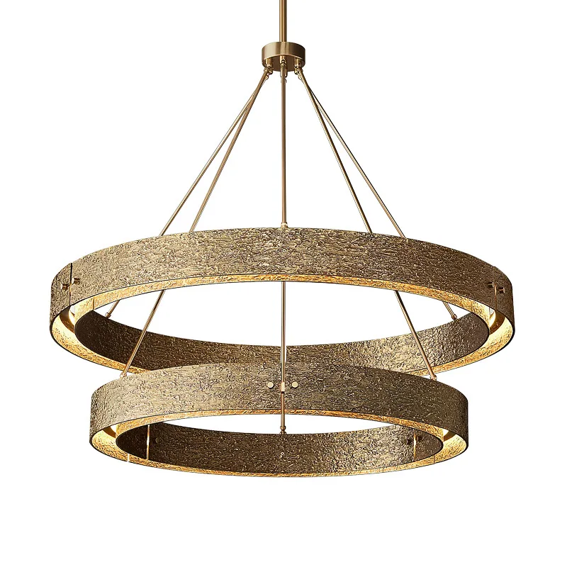 Postmodern Kitchen Island Farmhouse Chandelier Vintage Rustic America Design with Warm White LED Light Copper Brass Material