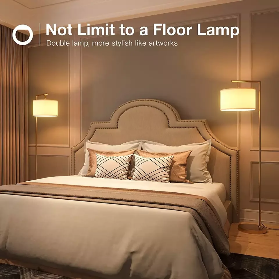 Hot Sell Modern Nursery Nordic Style Simple Creative Fabric Gold Stand Floor Lamp For Living Room Bedroom