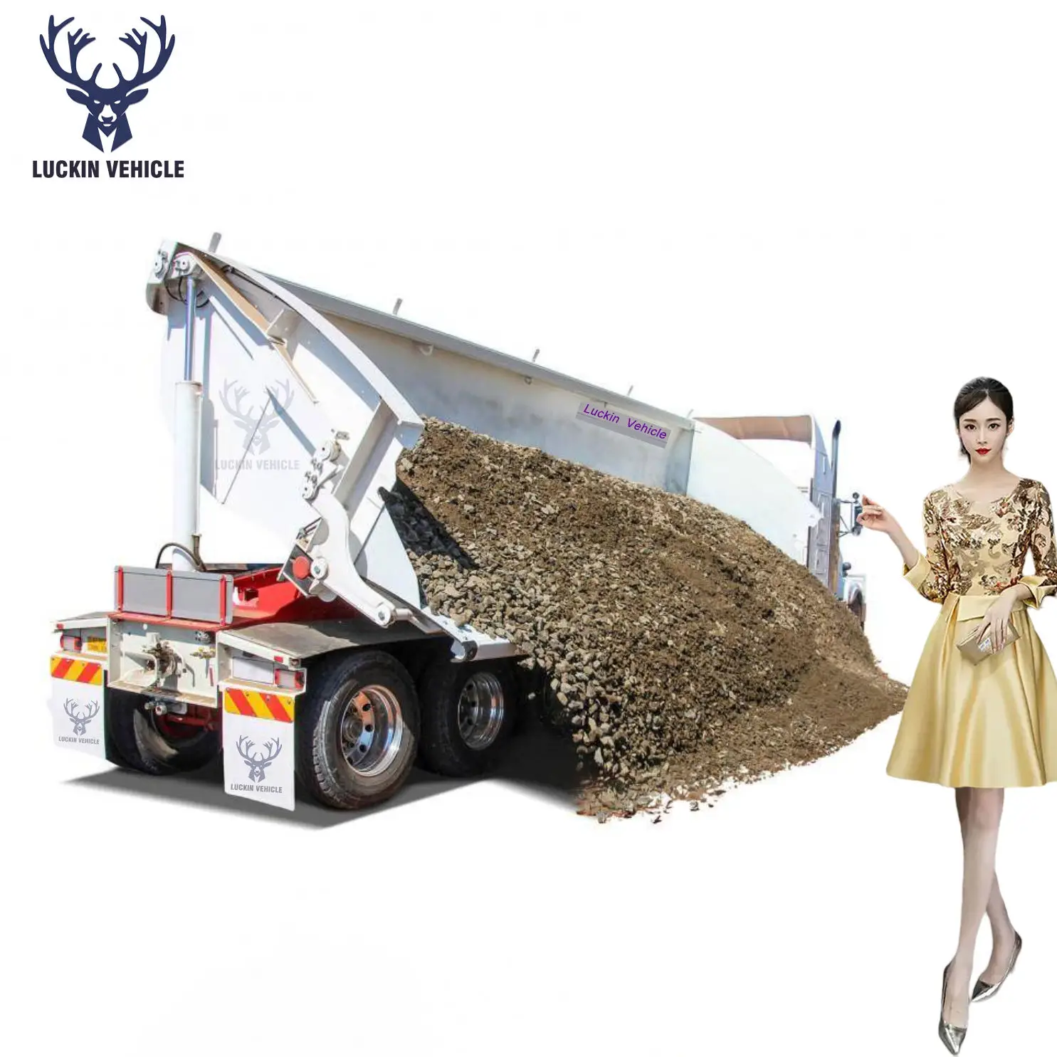 Side Dump Trailers 34Tons 40Ton Interlink Side Tipper Trailer  for Coal Chrome ore transportation