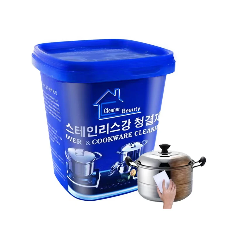 Topwill Powerful Safe Formula Kitchen Stain Cookware Cleaner Paste Stainless Steel Cleaning Paste for Stubborn Stains