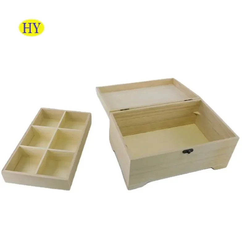 wooden divided lattice nut Snack Platter Box gift wood packaging Storage Platter bamboo compartment box for candy sweets
