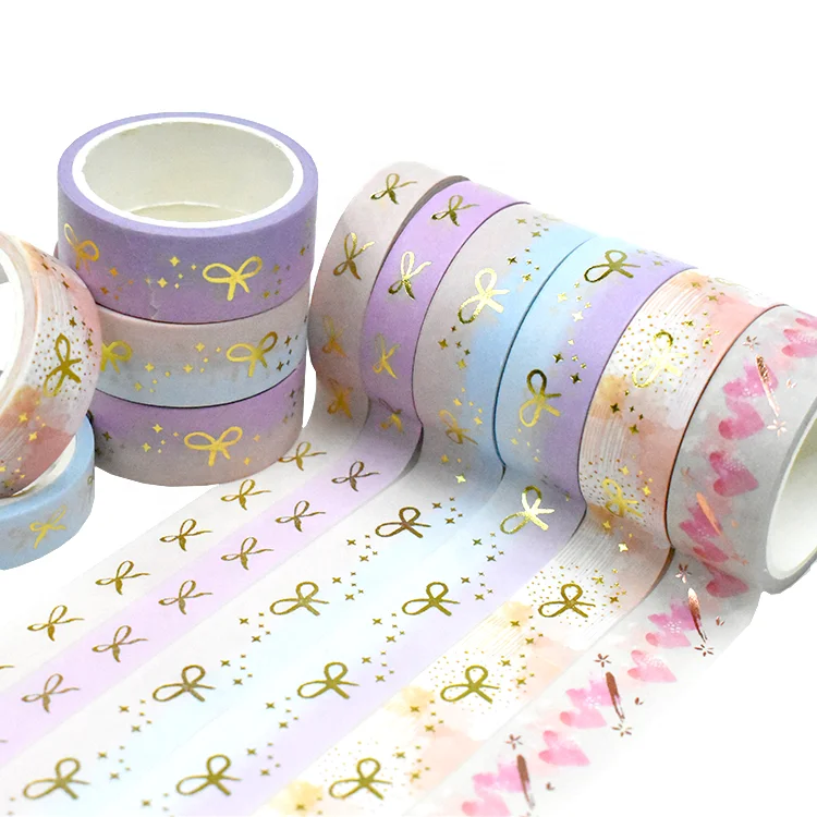 Japanese brozing gift wrapping custom decorative gold foil washi tape