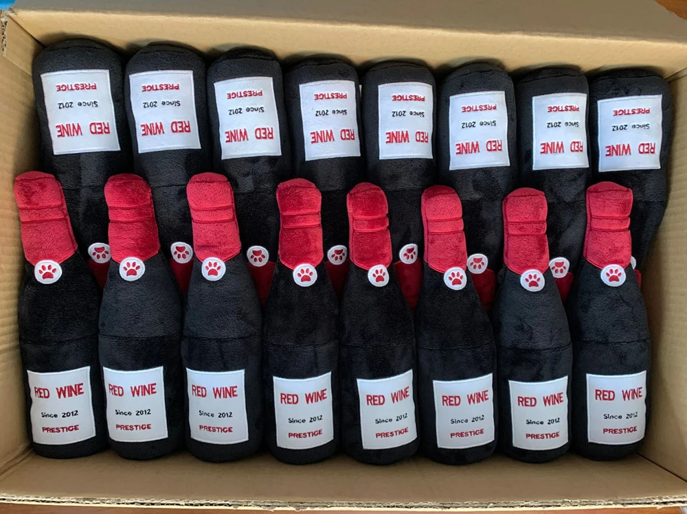 27cm Beer bottle interactive dog toys vent pet accessories dog plush toys Cat play pet chew toys wholesale