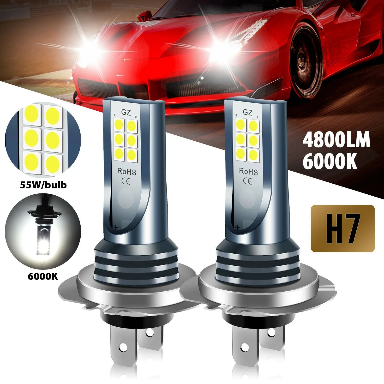 New car fog light H7 9005 h11 H8 9006 5202 h4 3030 12smd 1 wholesale