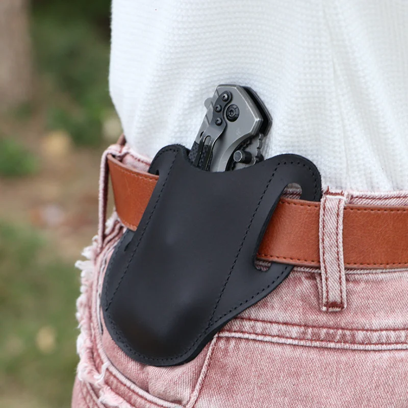 Compact Draw Knife Holster Horizontal Carry  Pocket Knife Sheath with EDC Organizer for Camping & Hiking
