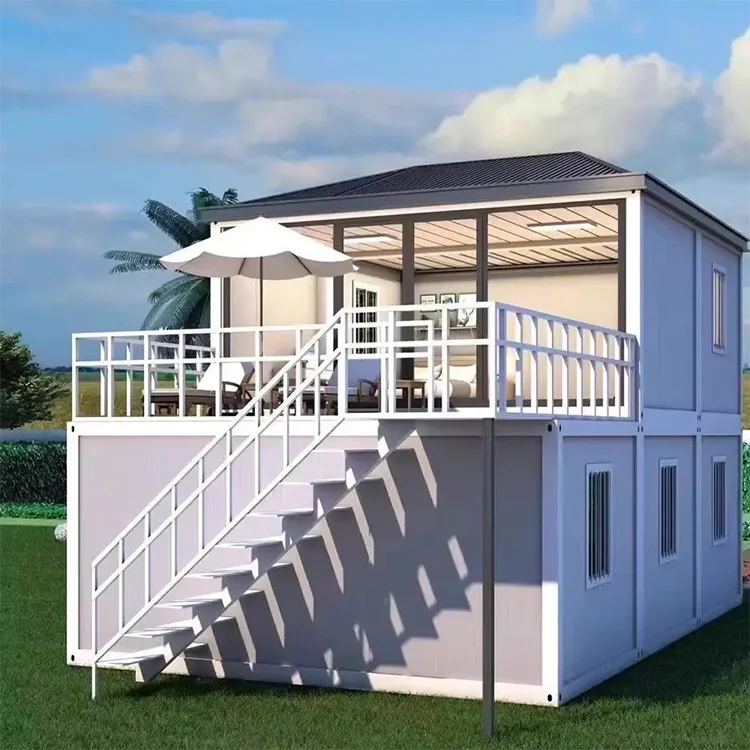DXH 2 story modern resort homes prefab house guest resort houses insulation prefabricated flat pack container house