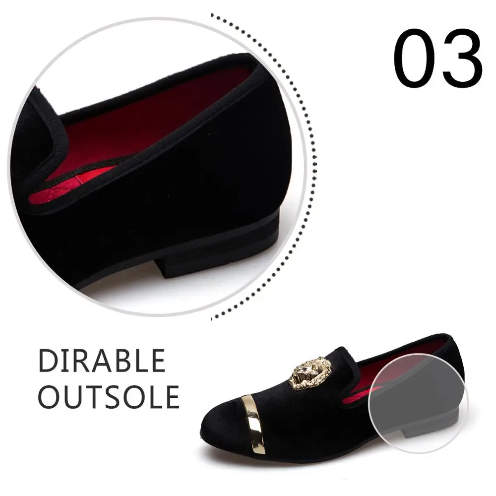 
New Fashion Gold Top and Metal Toe Men Velvet Dress shoes Italian mens dress shoes Handmade Loafers 