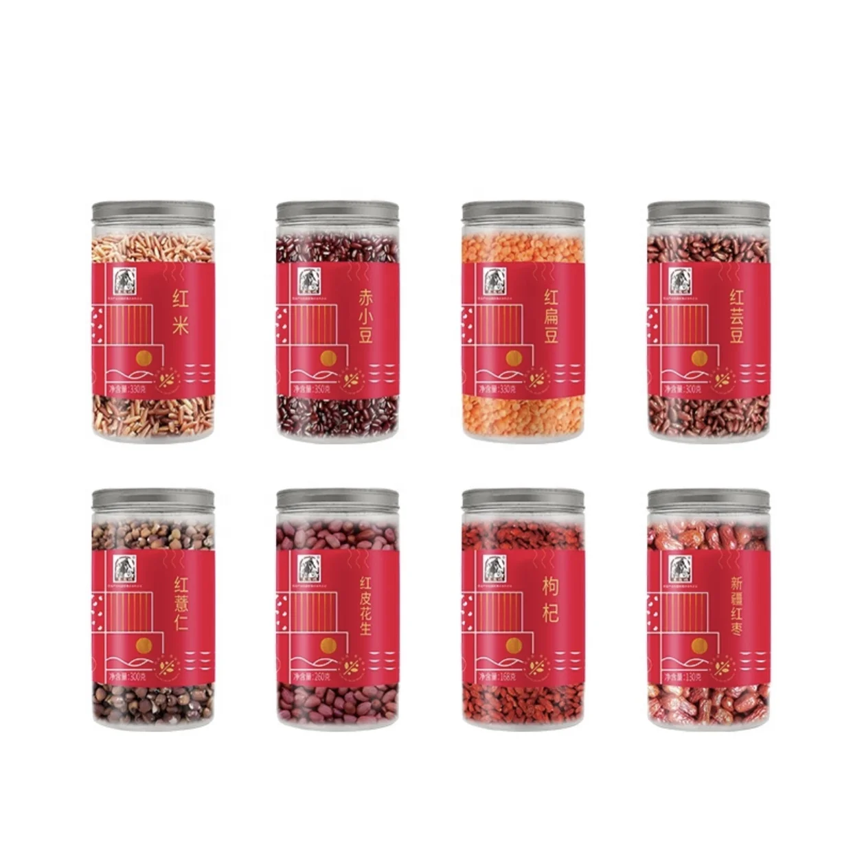 Здоровая Органическая еда в подарочных коробках, красные зерна, зерна, зерновые продукты для супермаркета