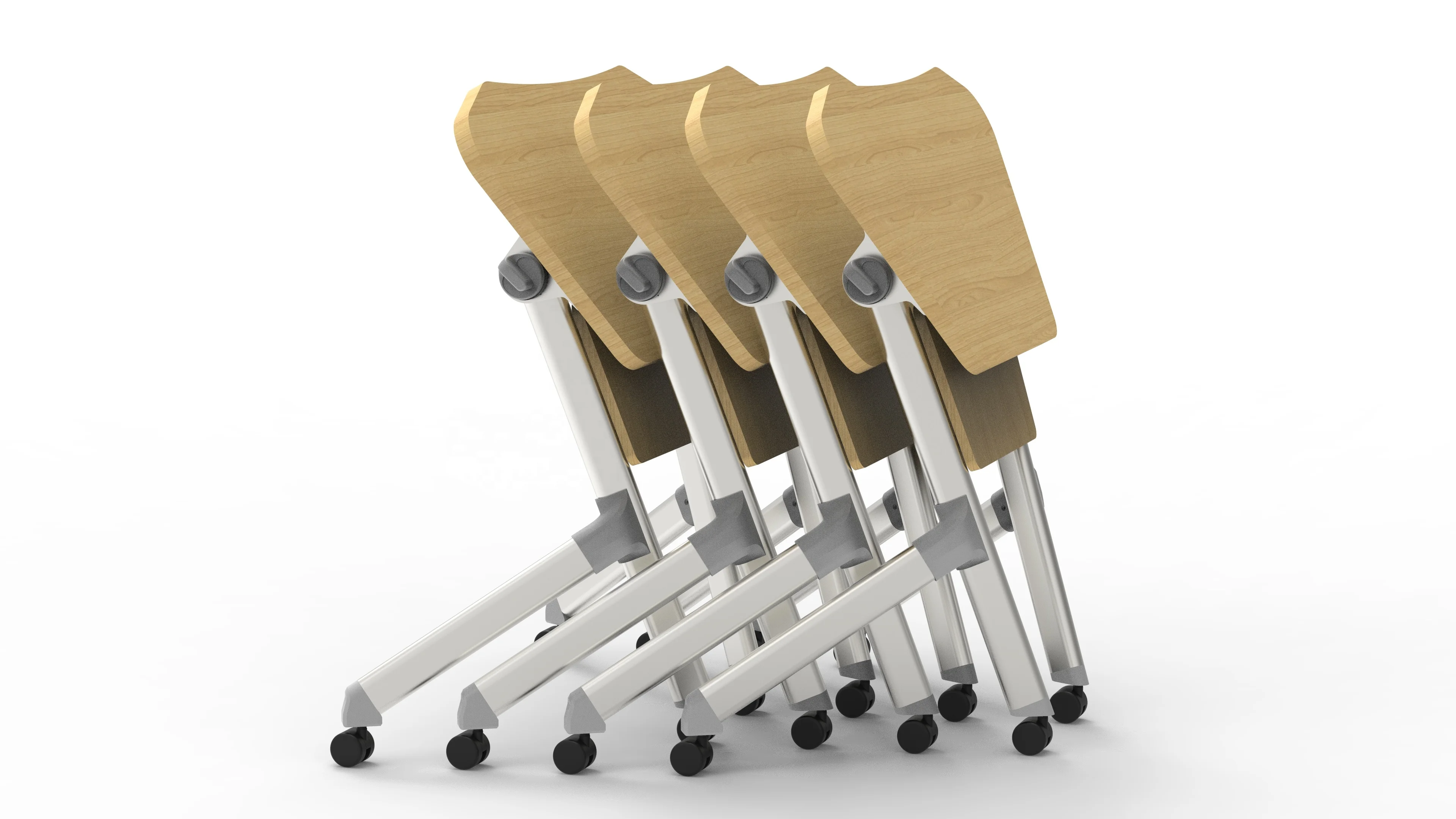 LEADCOM LS-424AS Office Furniture nestable foldable Training Table Meeting Room Table classroom chairs and desk with Table Frame