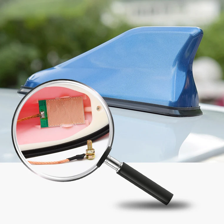 Красная автомобильная антенна «Акулий плавник» модификация хвоста второго поколения без пробивания отверстий с сигналом