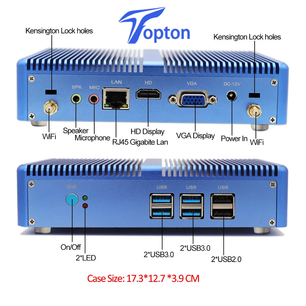 7th Gen Mini computer  Core i5 7200U Fanless Mini industrial PC Window10&Linux mini gaming pc