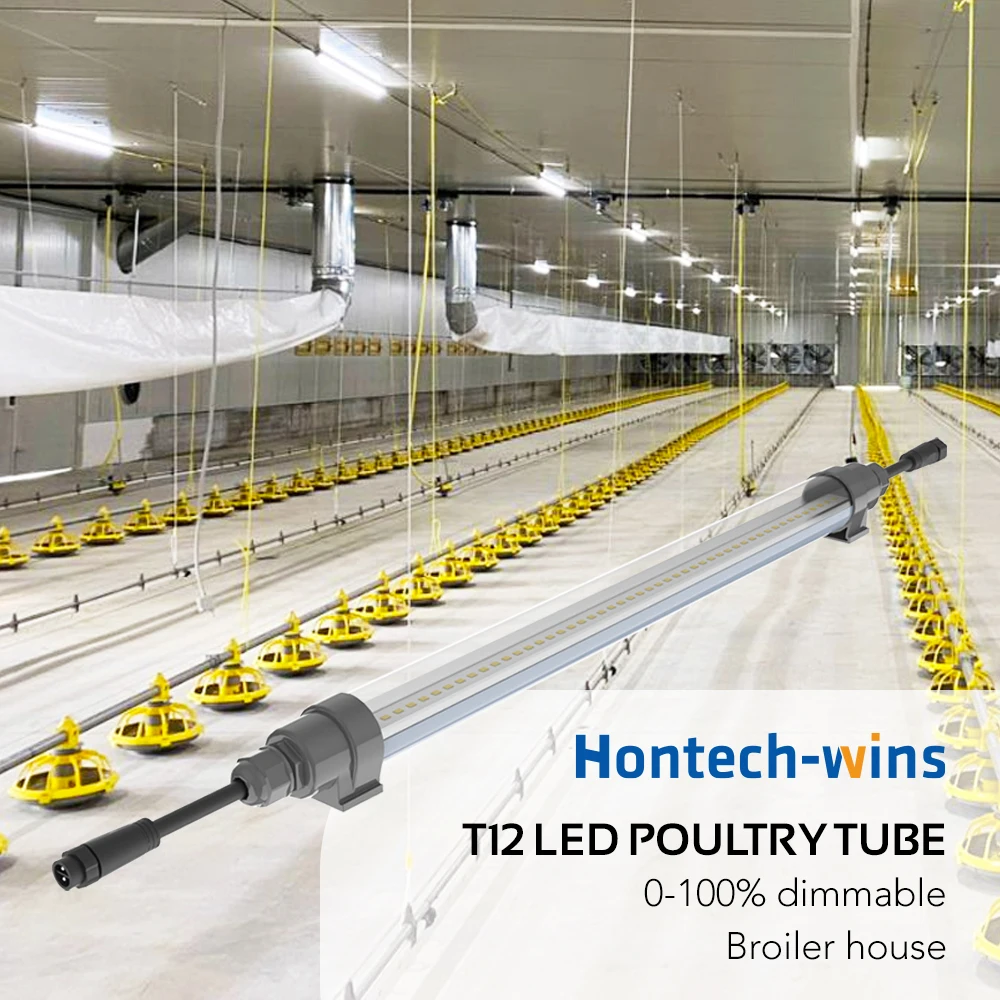 Полноспектральное освещение для птицы T12 Светодиодная трубка IP67 IP69K 220VAC/120 В AC осветительное решение/слой/селекционер