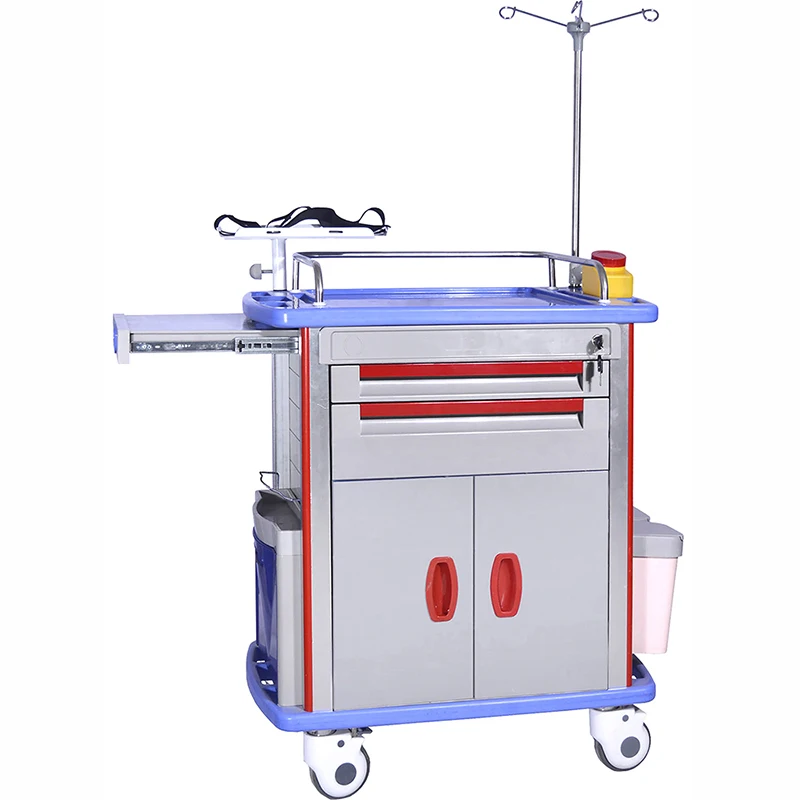 SKR051-ET SAIKANG Wholesale Factory Multifunction Hospital Medical Anaesthesia Emergency Trolley