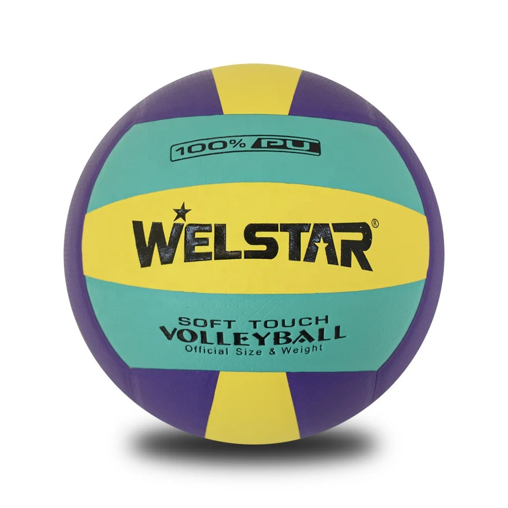 Hot selling custom logo Neon color PU laminated volleyball ball size 5 for training and match