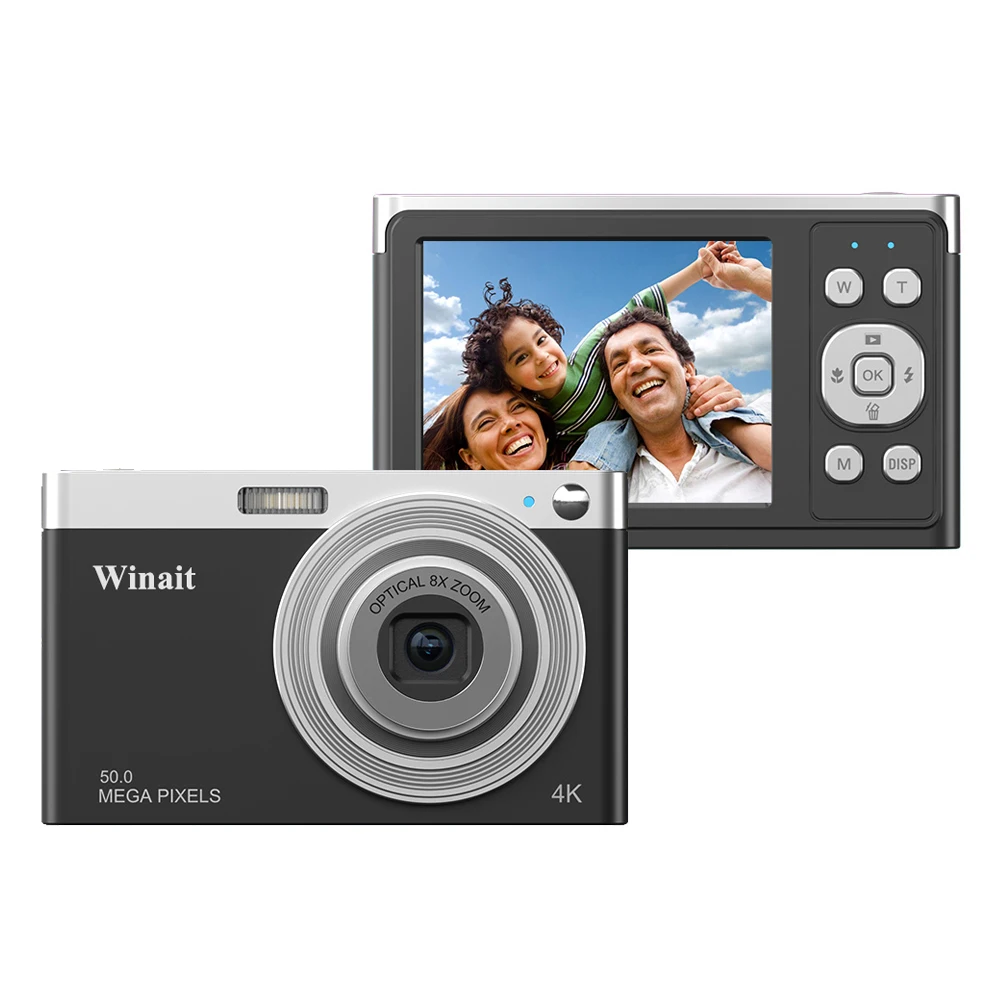 Winait 50MP 8x Optical Digital Camera with 2.8' IPS Screen and 4k Video