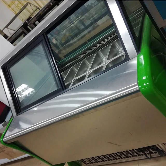 6,10,12,14 Pans Ice Cream Display Refrigerator.Italian Ice Cream Display Freezer