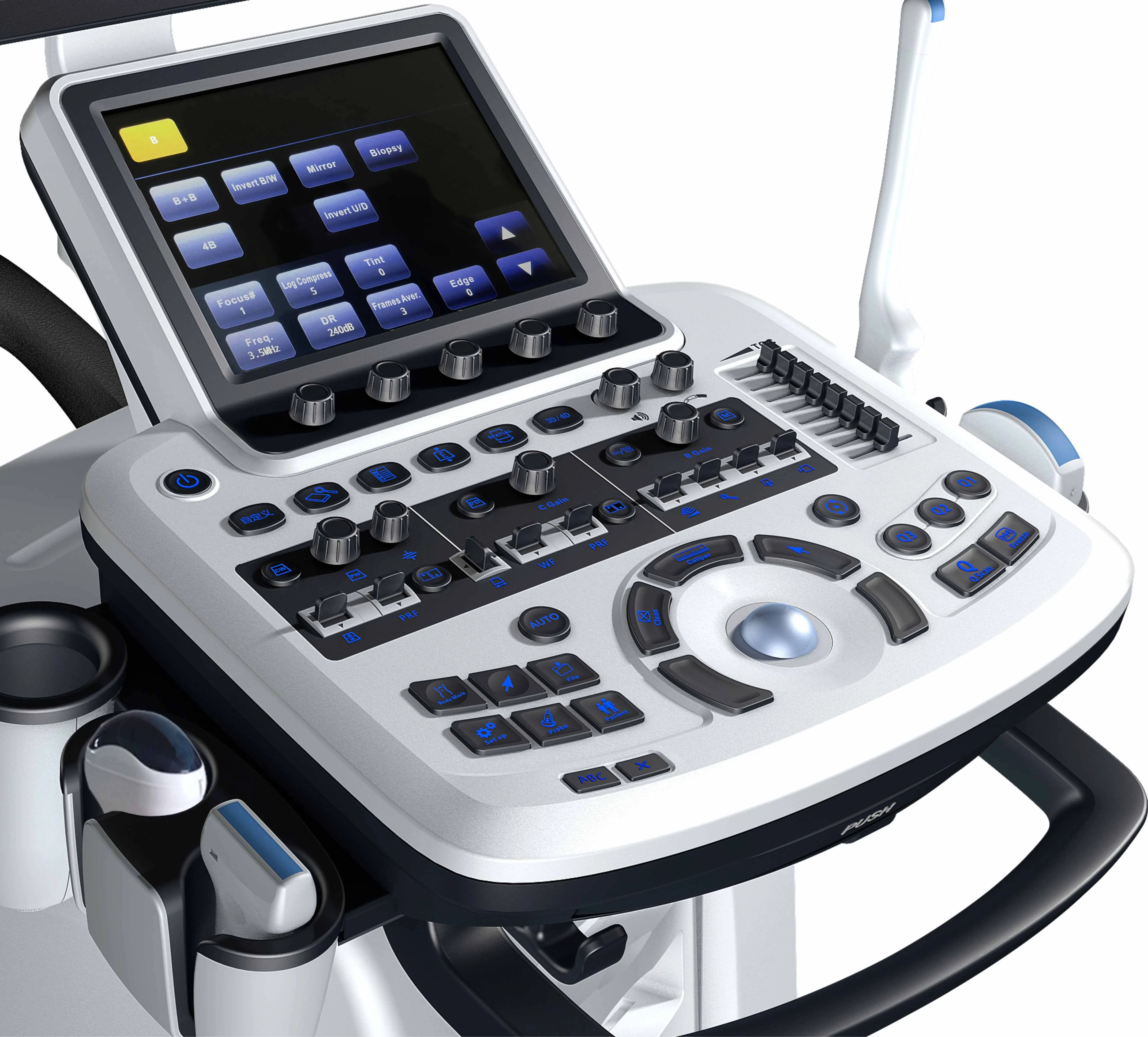 19-Inch Trolley Type Full Digital LCD Color Doppler Ultrasound Machine with 10.4 Inch Touch Screen Medical Instruments