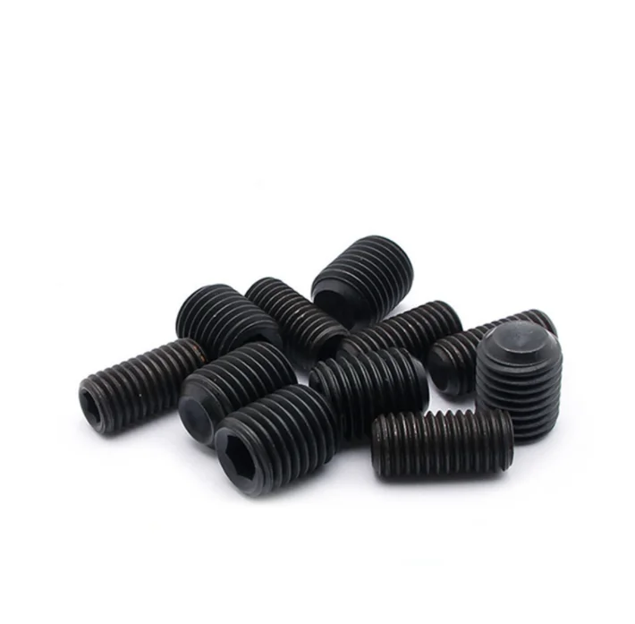 DIN EN ISO 4026 Carbon steel black oxide hex socket set screw cup point Hexagon Socket Set Screws With Flat Point