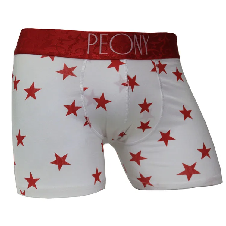 
Slim breathable organic cotton printed mens underwear boxers sexy 