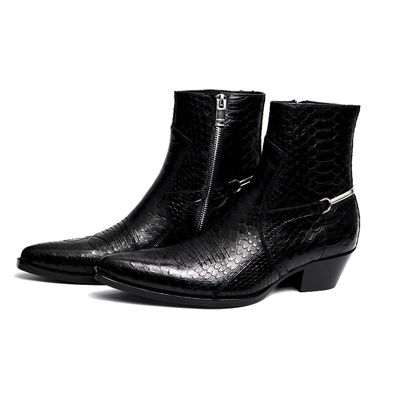 Snake print personalized high street Martin boots boots for men shoes leather boots for men