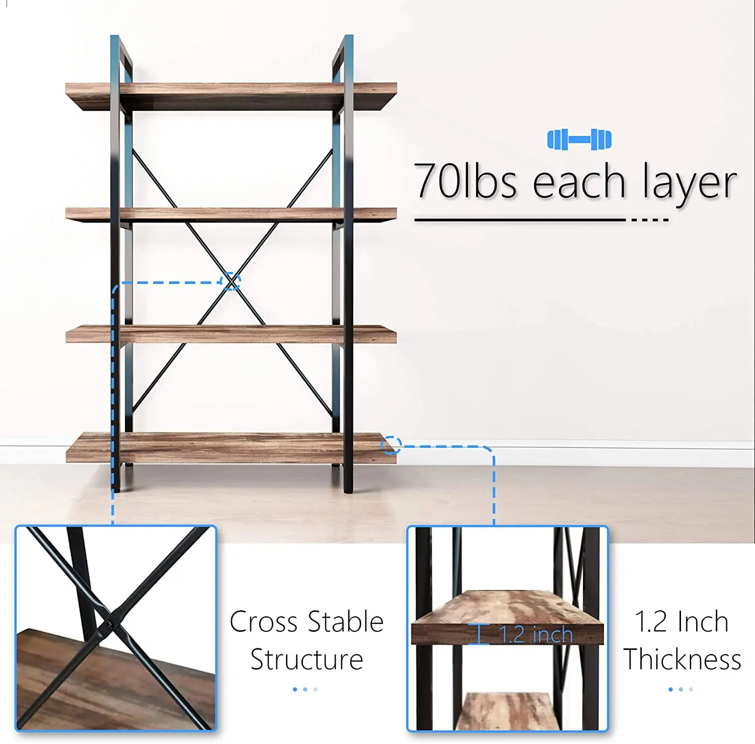 Best Selling Wall Wood Shelf Bookcase