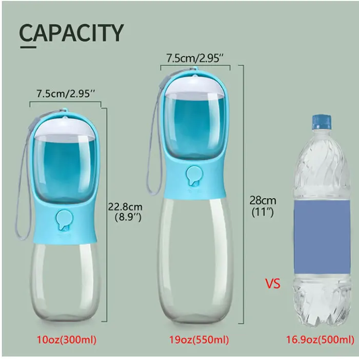 Online Customization Portable Plastic Pet Travel Outdoor Drink Feeding Dog Water Bottle