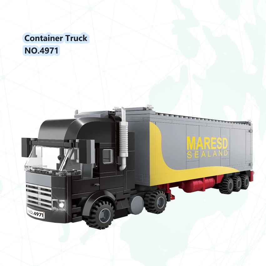 City Street Scene 4971 Container Truck Heavy Truck Bus MOC Block Model Kids Unisex Assembly Collection Building Block Toy Set