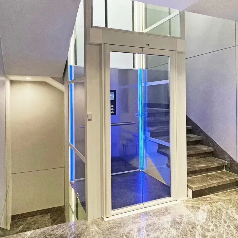 Indoor/outdoor Residential Small Elevator 2-4 Floors Villa Hydraulic Passenger Customized for Sale