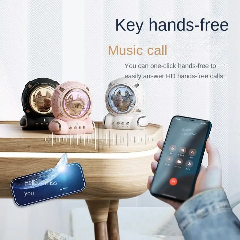 J20 Cute Wireless Speaker Space Astronaut Cat Gift Mini Woofer Home Bedroom Decorations Portable Speaker