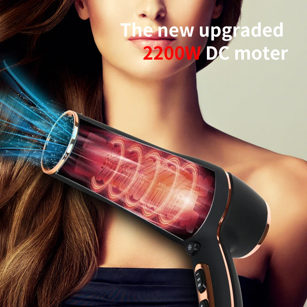 Новый Профессиональный фен на солнечной батарее PRITECH Электрический ионный для волос с двигателем переменного тока