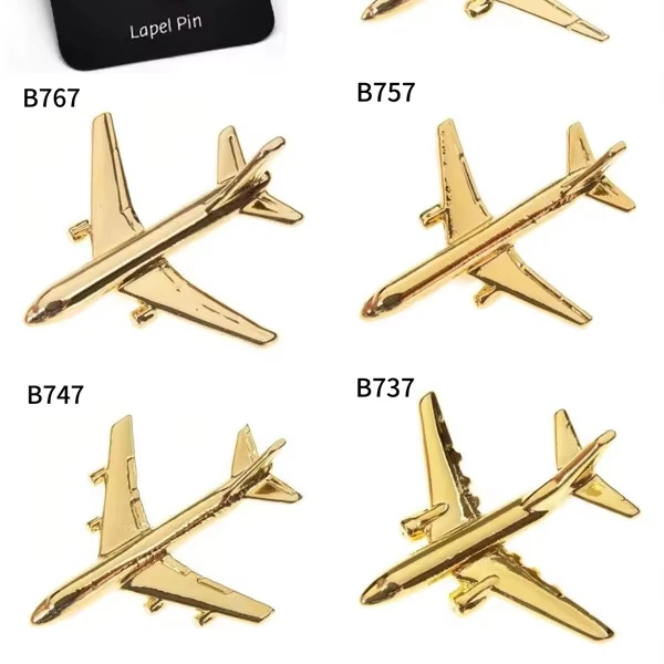 Wholesale Customized 3D Airplane Pins Logo-Themed Brass Lapel Pins Sports Metal Badges Hat Pins Brooches for Clothing & Jewelry