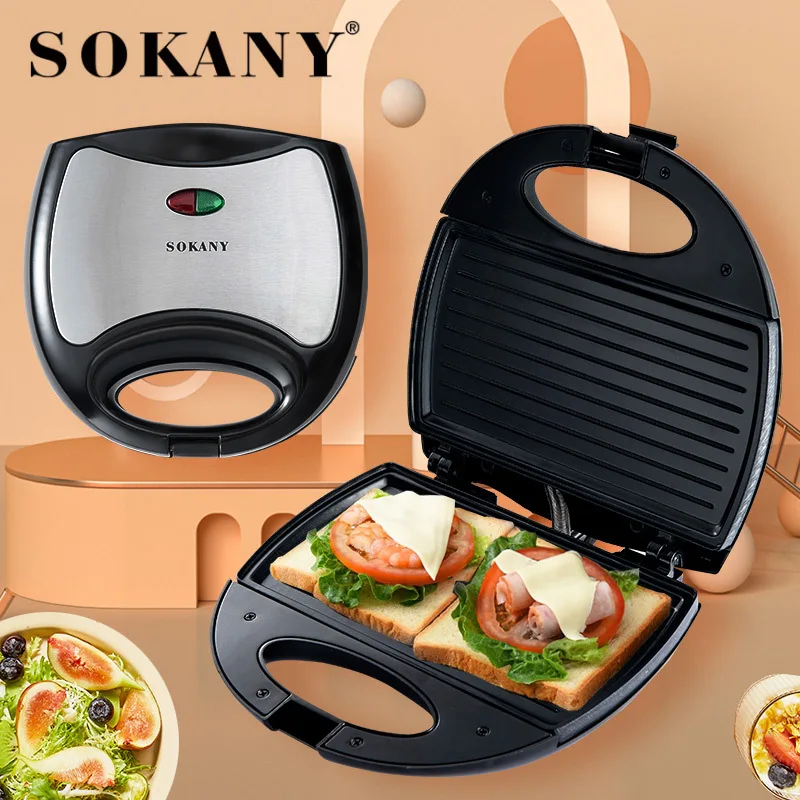 3 в 1 аппарат для приготовления сэндвичей Sokany с дополнительной тарелкой