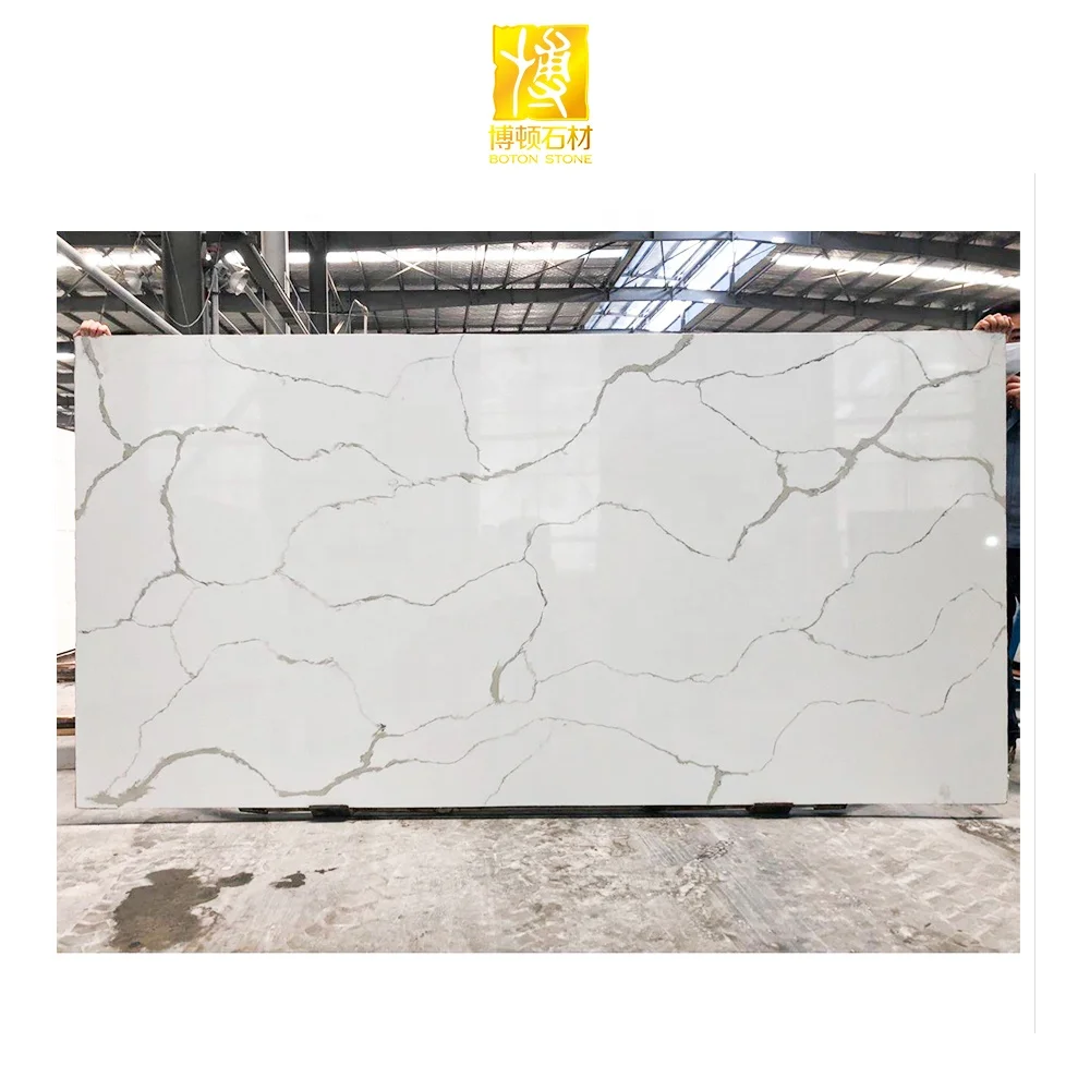 BOTON STONE Manufacturer Best Price Mirror Tiles Calacatta Slabs White Quartz Stone