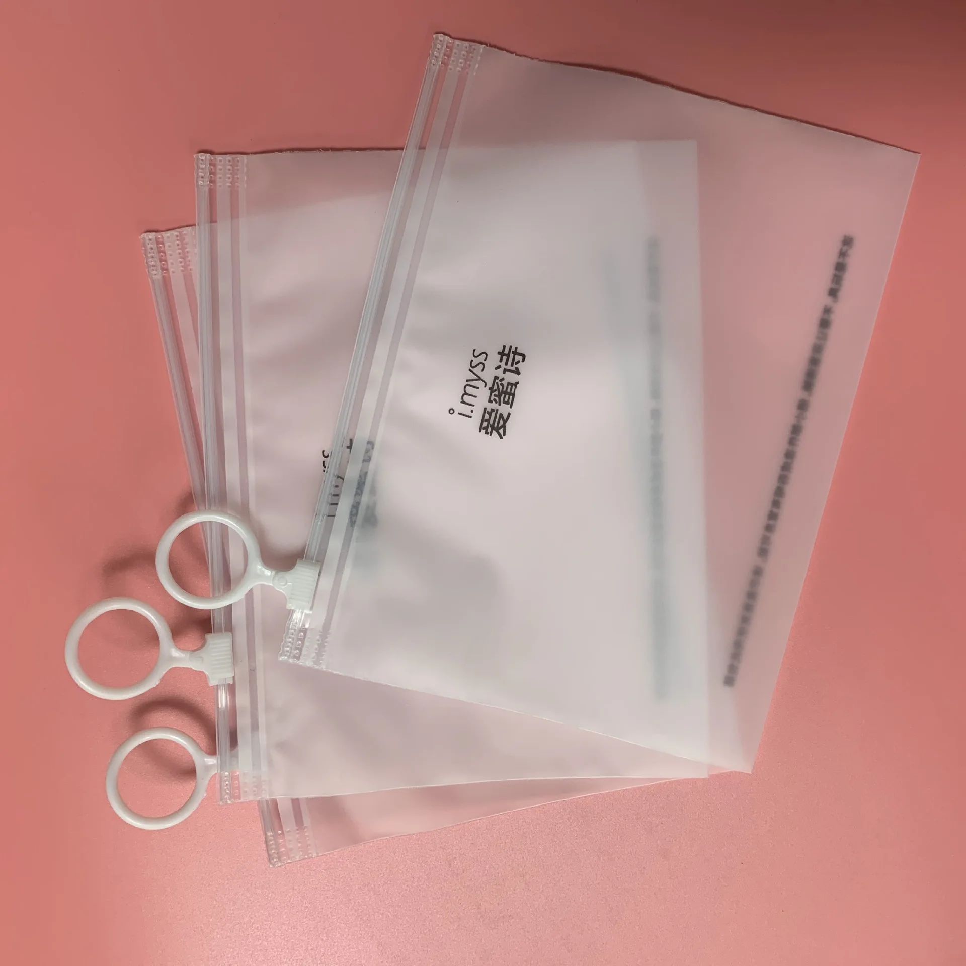 Custom printed apparel logo gift clear vinyl pvc zipper bags