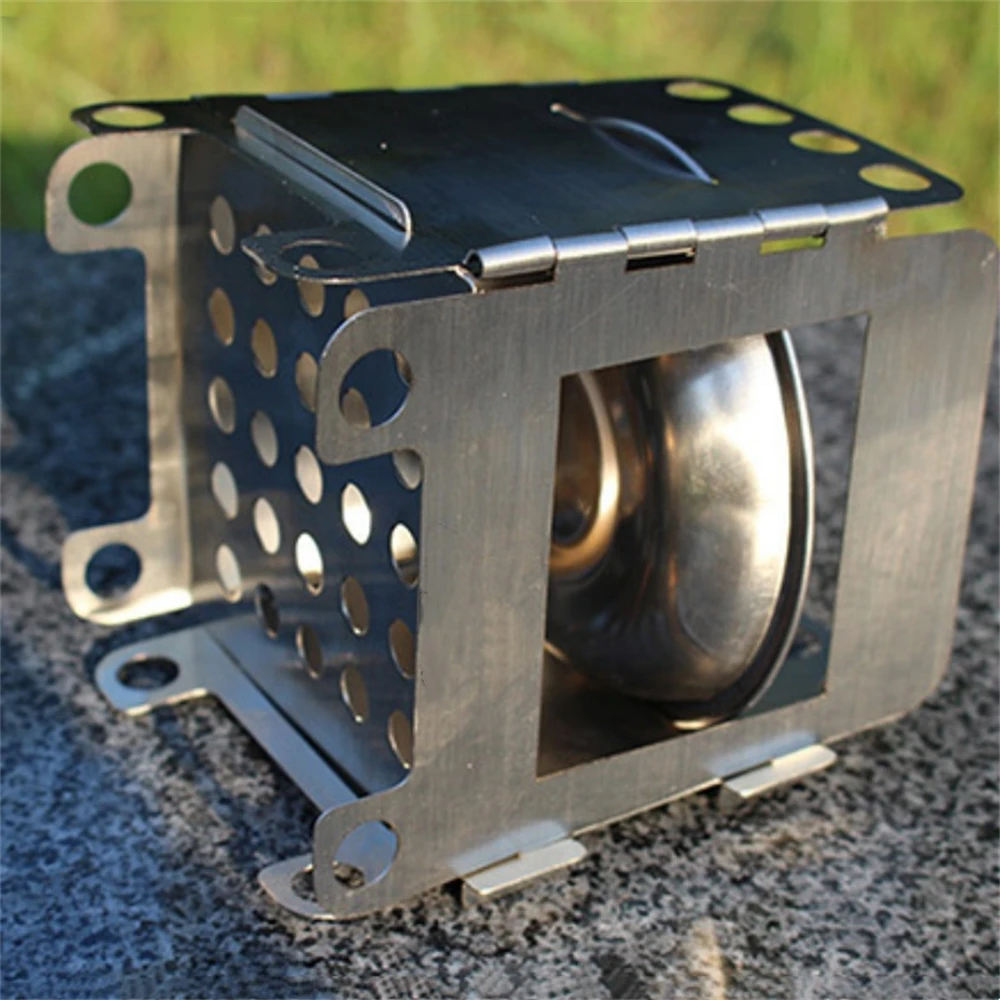 Woodburning Stove Portable Backpacking Camping Outdoor Firewood Furnace Lightweight Bbq Picnic Flatpack Stove