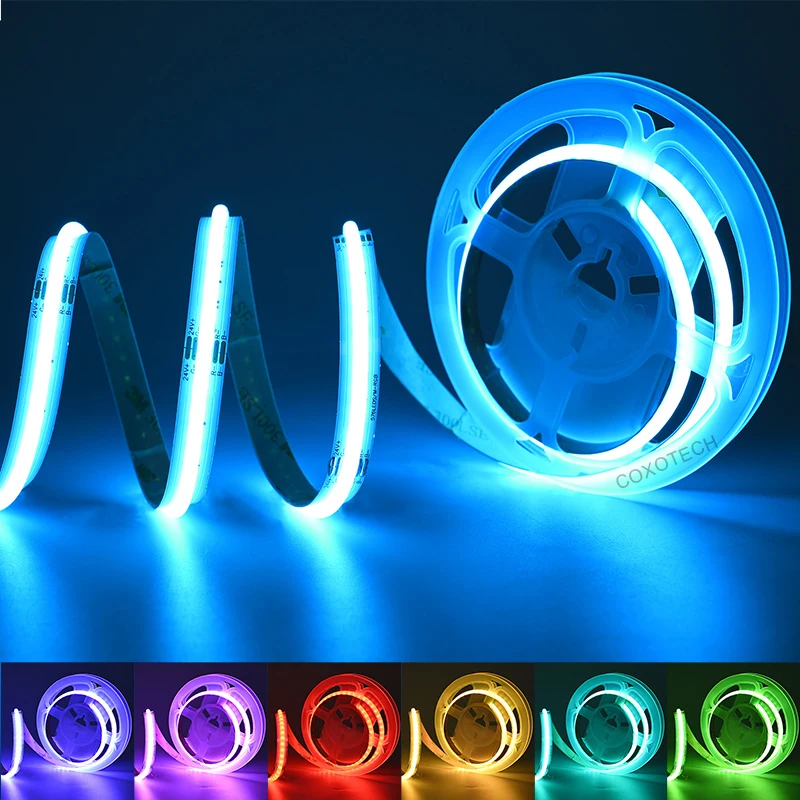 coxo extrusion ul 12v blue tooth cob led linear strip light tuya 5m rgb 24v outdoor waterproof ip65 ip67