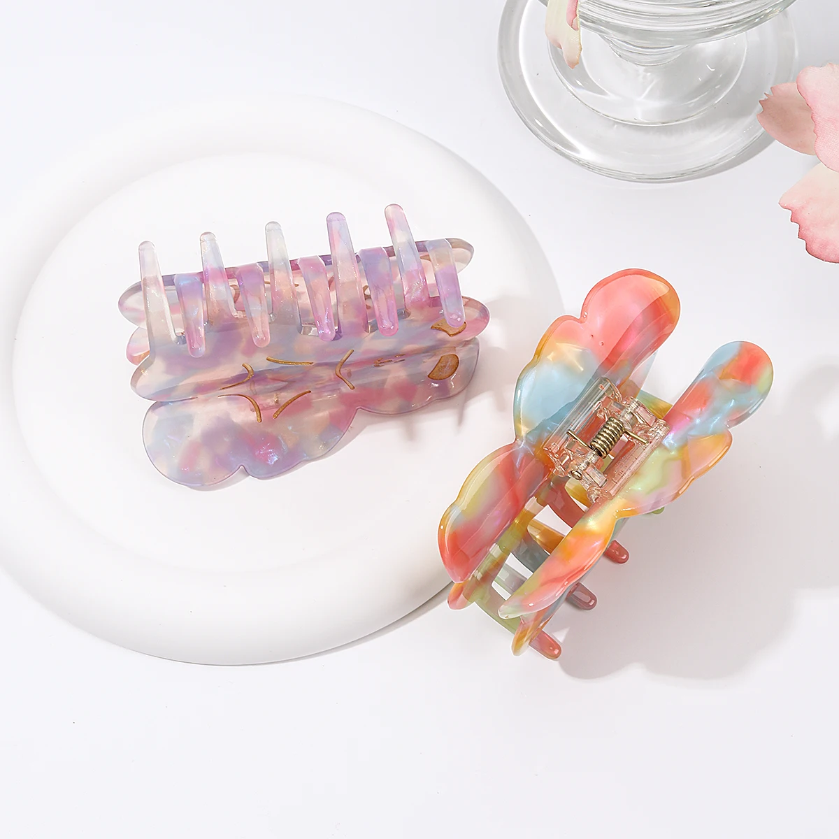 CN Korea Bear Shape Hair Clamp for Women Customized Logo Acetate Hair Claw Clip for Thick Hair