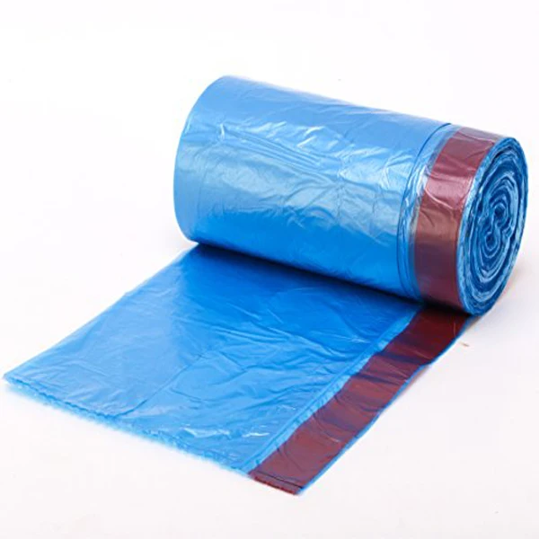 Plastic hdpe High density polyethylene tear-resistant recycle draw 13 gallon garbage bag with string