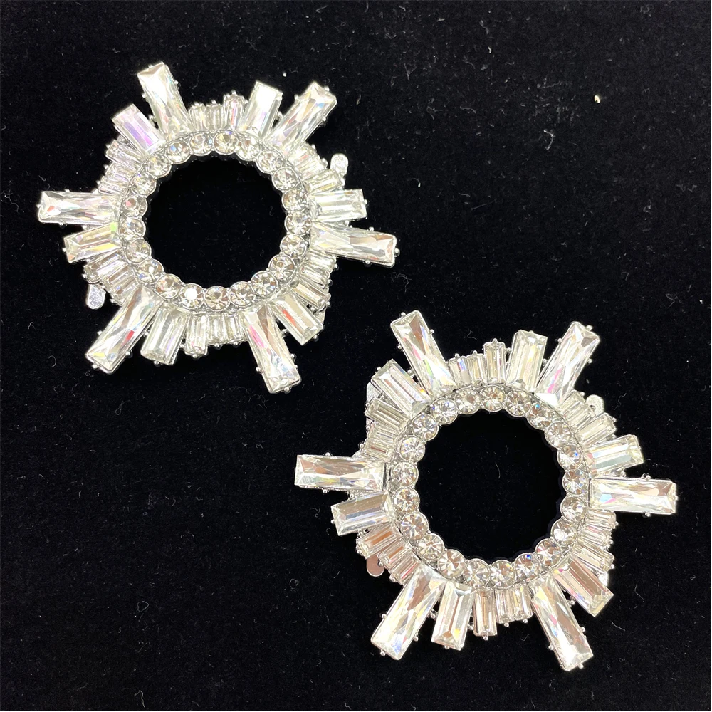 h103 bling bling Crystal diamond Metal Shoe Clips crystal rhinestone Shoe buckles