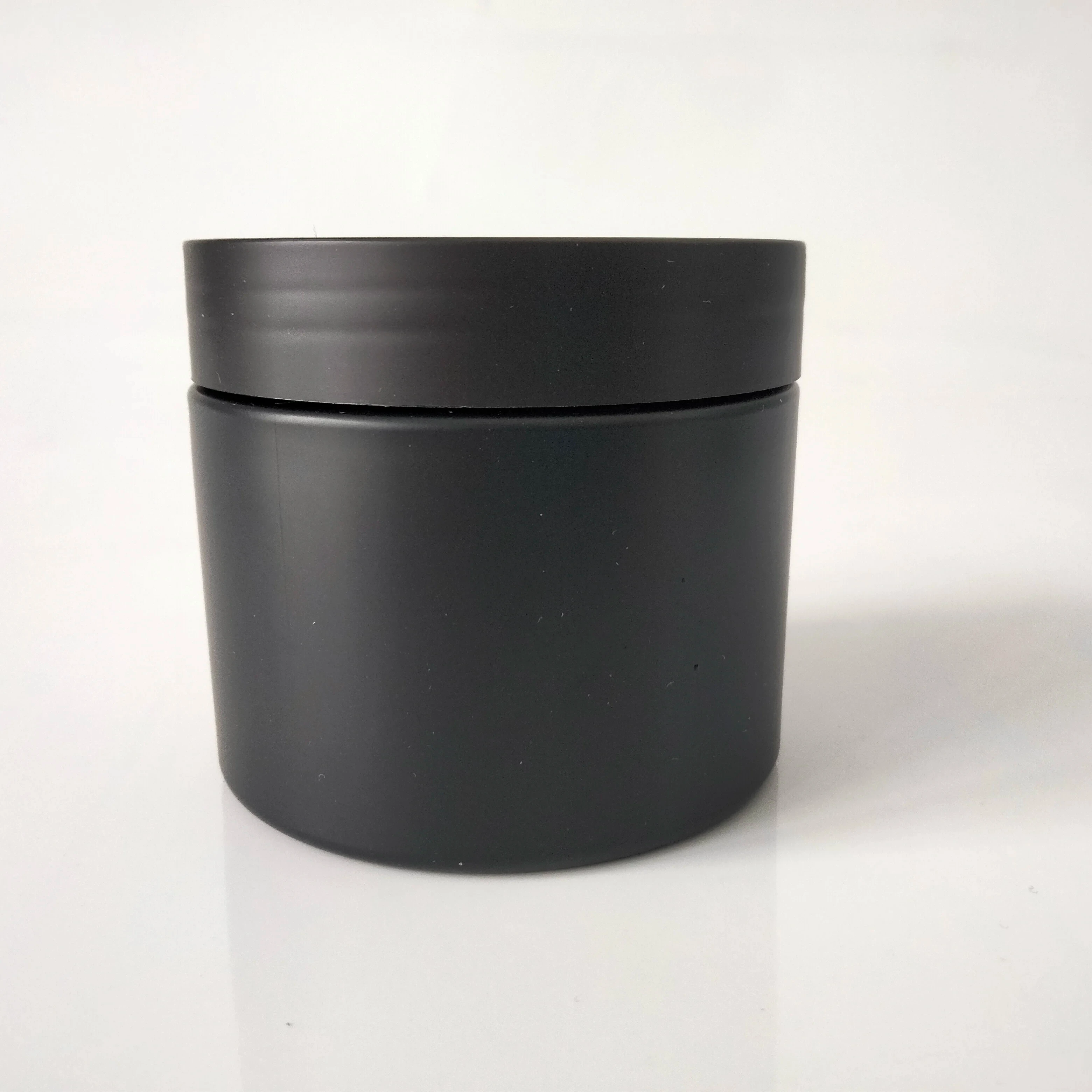 Free samples wholesale matte frosted black jar 50g100g 250g 300g 400g 500g PET cosmetics storage thickened plastic jars with lid