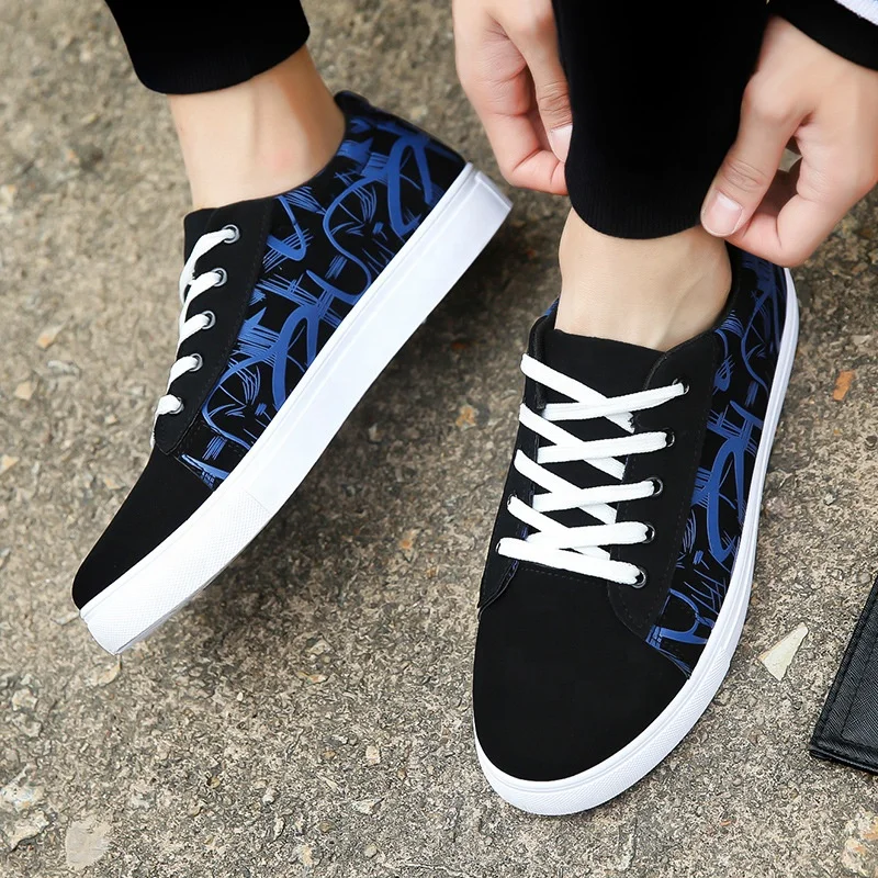 Wholesale fashion men casual shoes sneakers cheap printed shoes men